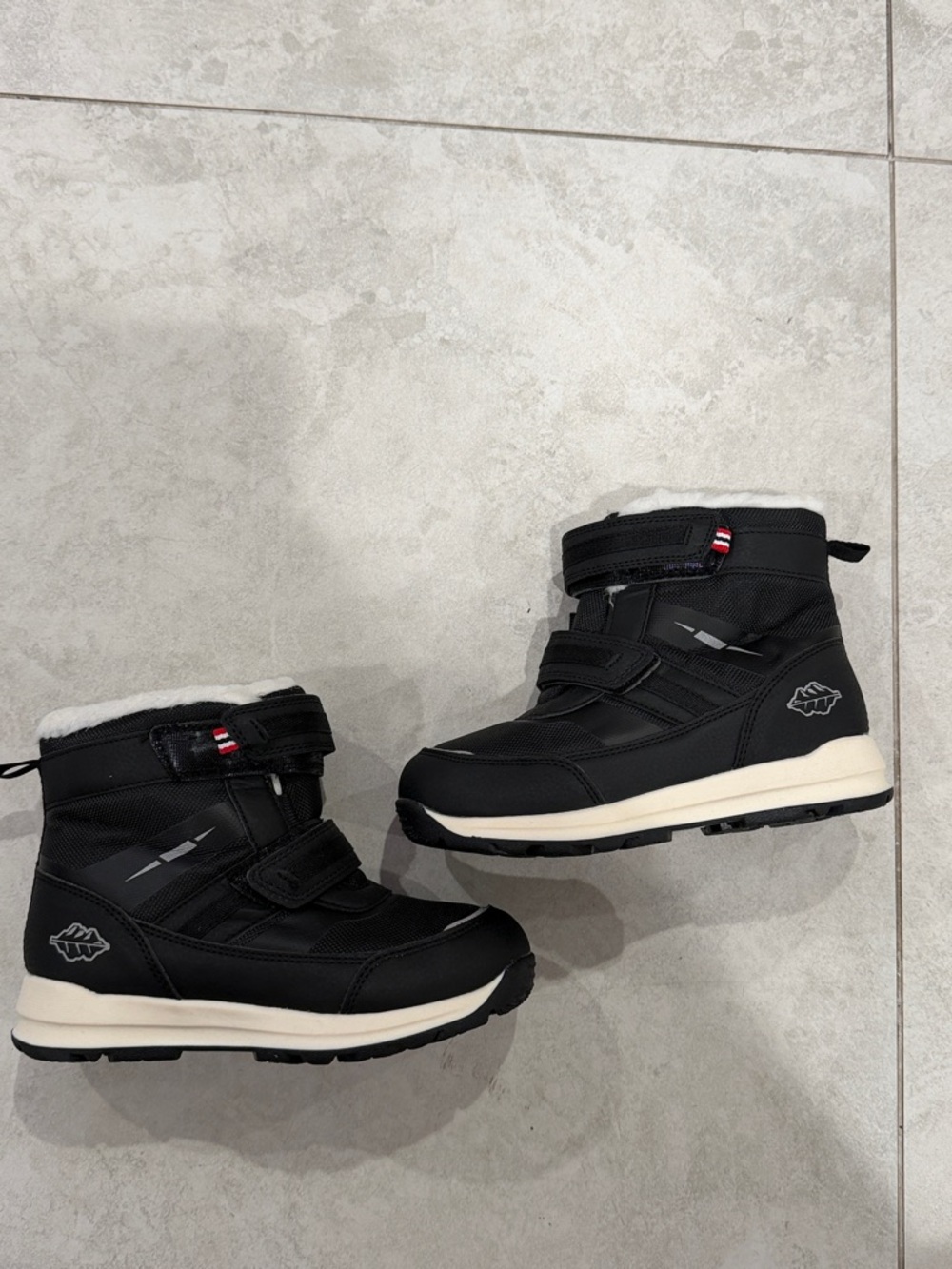 OVO KidsBlack Snow Boots with Cream Sole